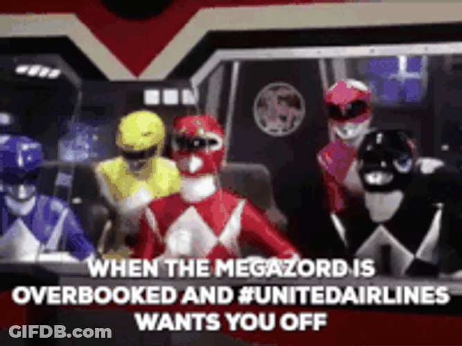 Power Rangers United Airlines Meme GIF