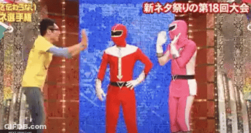 Power Rangers Walking Down Hallway GIF