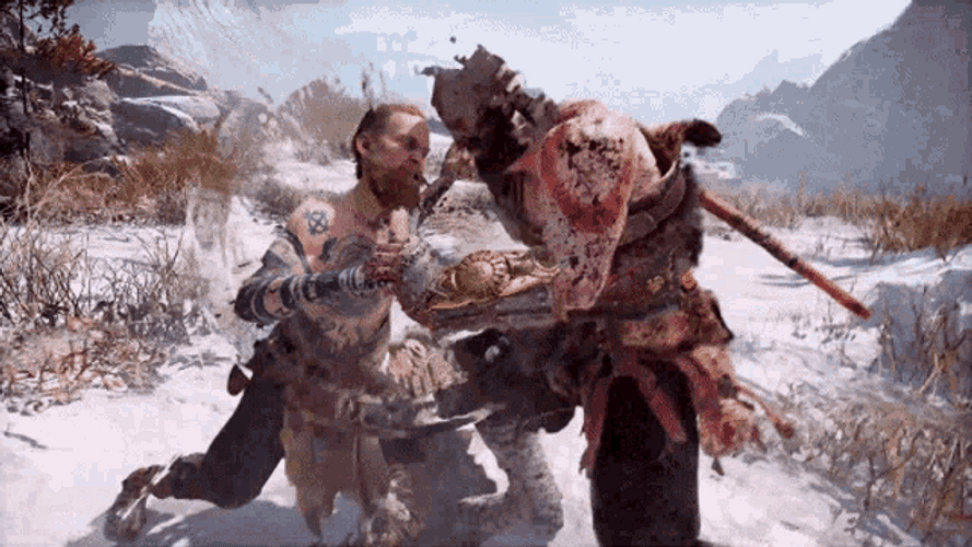 Powerful Aura Kratos And Baldur God Of War GIF