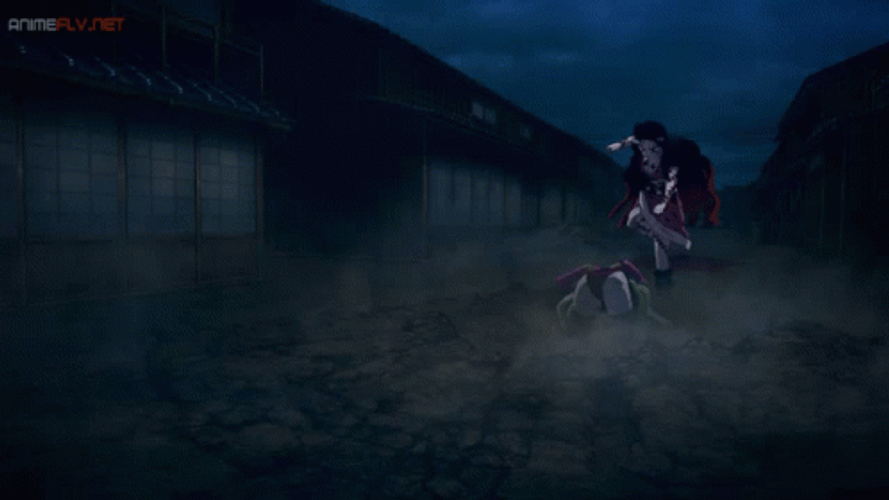Powerful Explosion Nezuko Vs Daki GIF