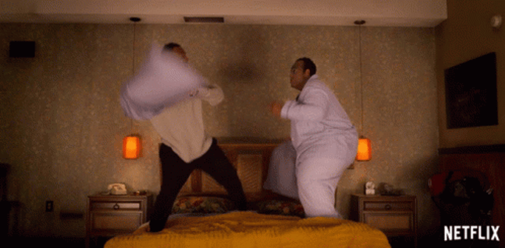 Powerful Face Pillow Fight GIF