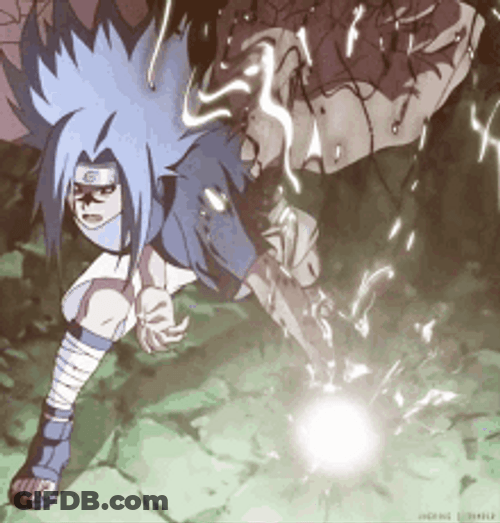 Powerful Flapping Chidori Anime GIF