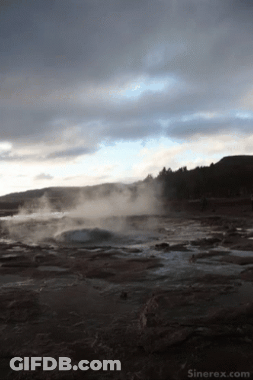 Powerful Geyser Steam GIF