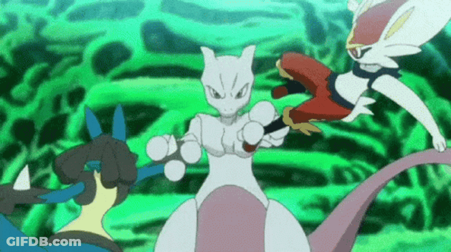 Powerful Mewtwo Tandem Attack GIF