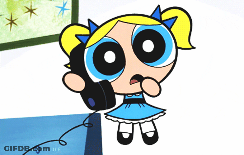 Powerpuff Bubbles Telephone GIF