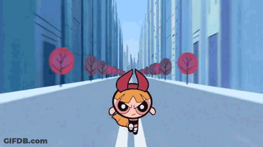 Powerpuff Girls Blossom Running GIF