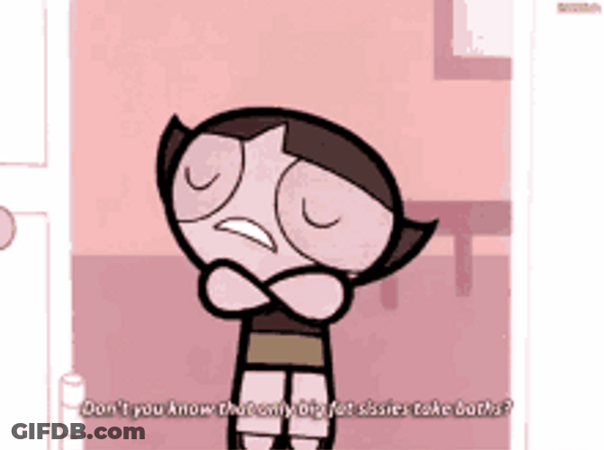 Powerpuff Girls Buttercup Dumb Bath Stupid People GIF