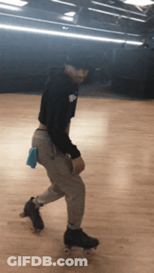 Practice Dancing With Roller Skating GIF