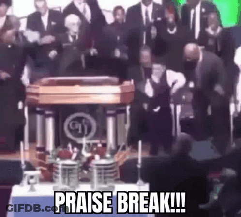 Praise Break Words On Table GIF