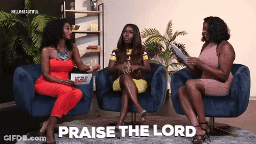 Praise God While In Interview GIF