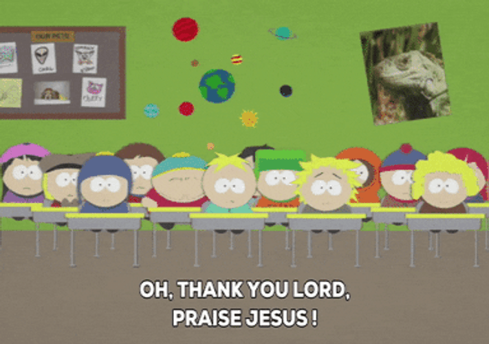 Praise Jesus Eric Cartman South Park GIF