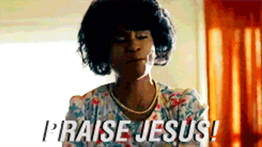 Praise Jesus Excited Black Lady GIF
