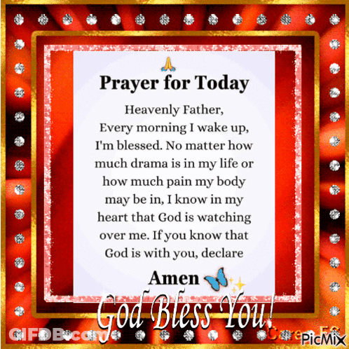Prayer For Today On Red Background GIF