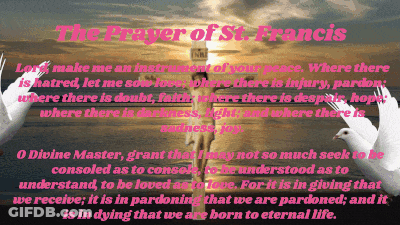 Prayer Of St. Francis Written In Pink GIF