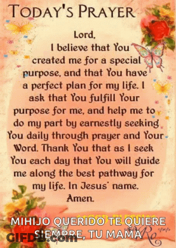 Prayer With Flowers And Butterflies GIF