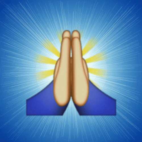 Praying Glowing Hands Emoticon GIF