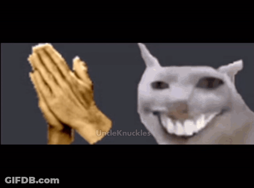 Praying Hand Next To Cat GIF