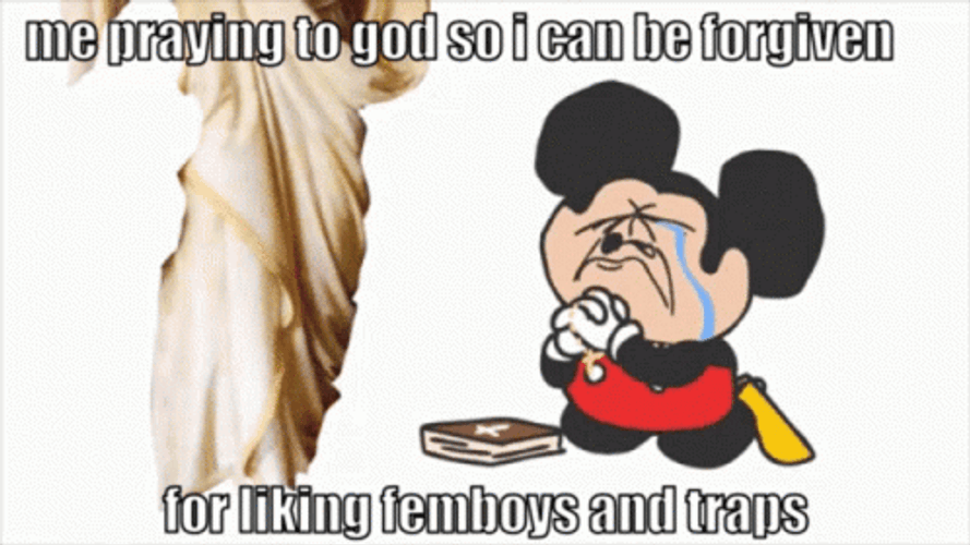 Praying Mickey Mouse Meme GIF