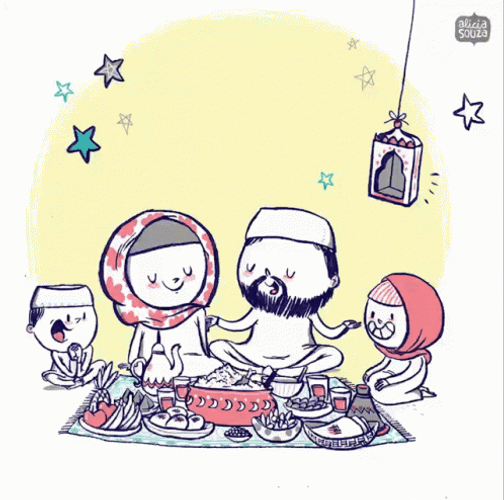 Praying Muslim Family Ramadan Mubarak Jumma Mubarak GIF