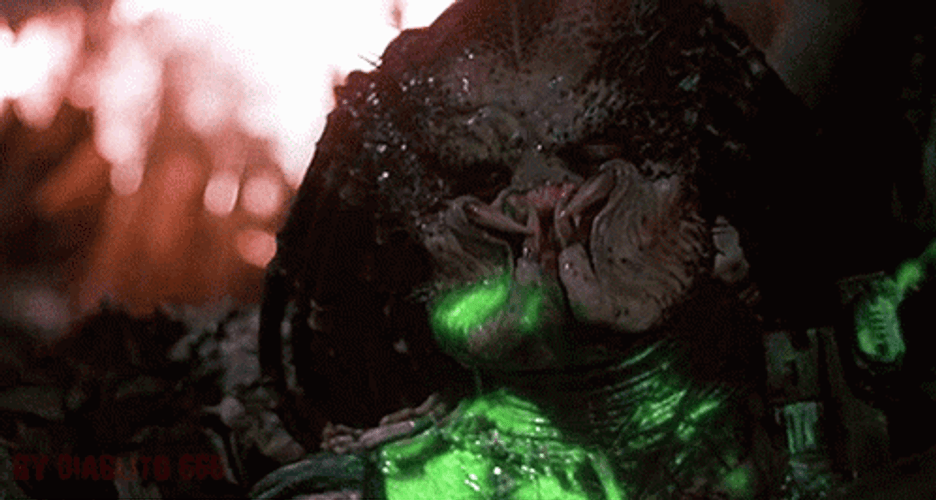Predator 1987 Green Blood Dying GIF