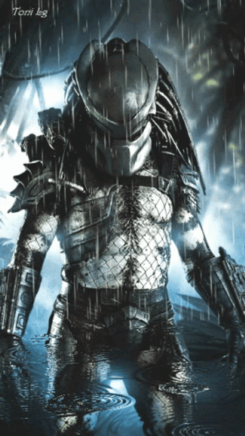 Predator Armor Rain Water GIF