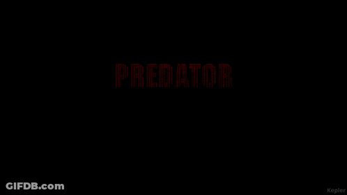 Predator Badlands Logo On A Black Background With Red Lines GIF