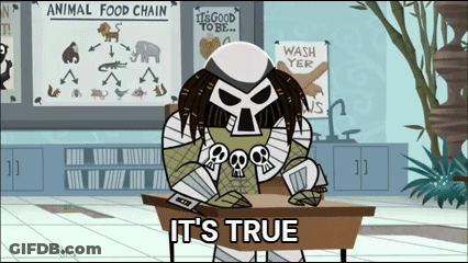 Predator Sitting At Desk With Its True GIF