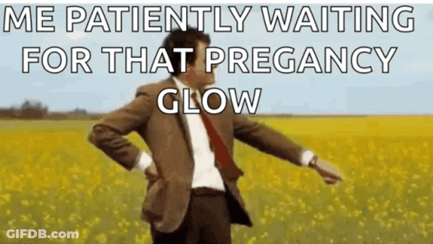 Pregnancy Glow Mr Bean Waiting GIF