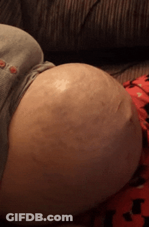 Pregnant Belly Visible Baby Kicks GIF
