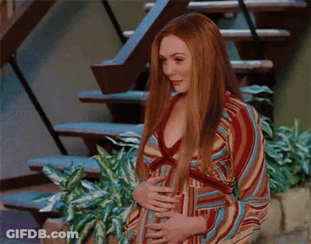 Pregnant Wandavision Smiling GIF