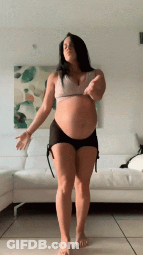Pregnant Woman Dancing GIF