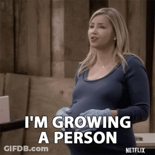 Pregnant Woman Saying Growing A Person GIF
