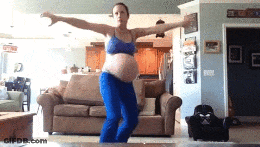 Pregnant Woman Thriller Dance GIF
