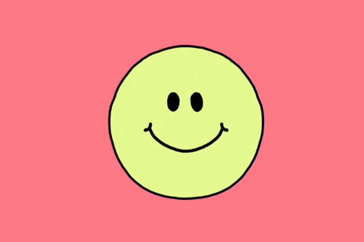 Preppy Smiley Face Rotating Loop GIF