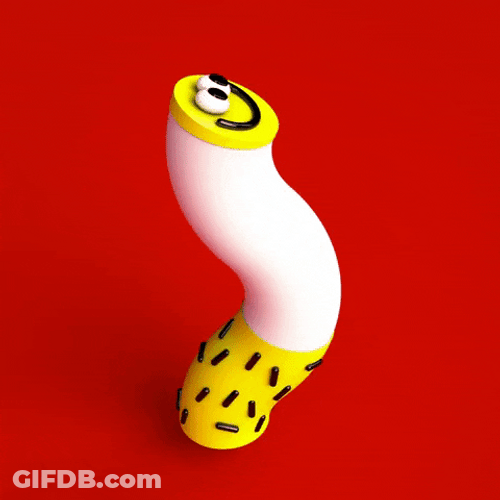 Preppy Smiley Face Weird Worm GIF