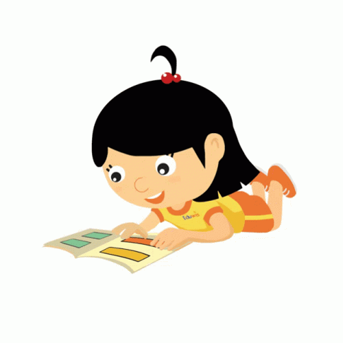 Preschool Girl Reading Book GIF