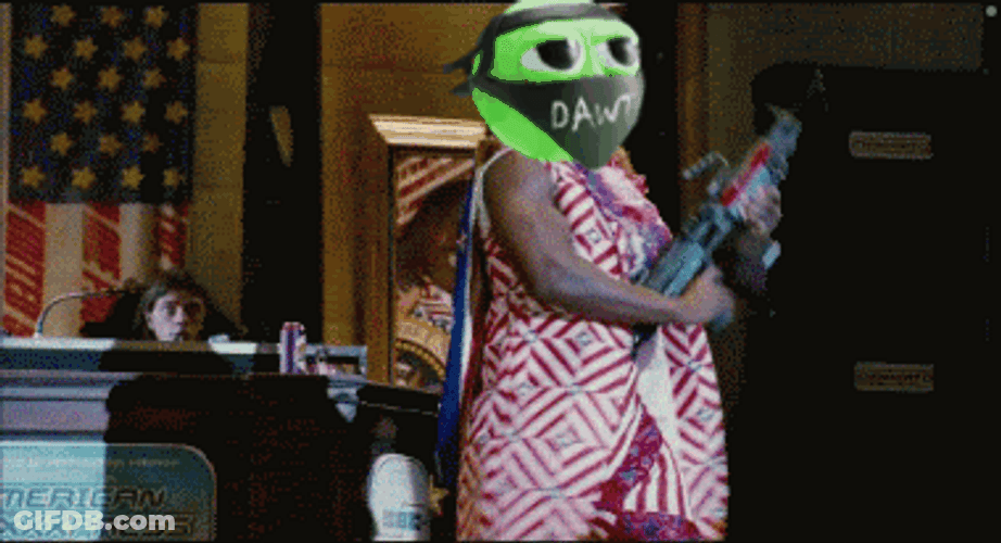 President Camacho Machine Gun Helmet GIF
