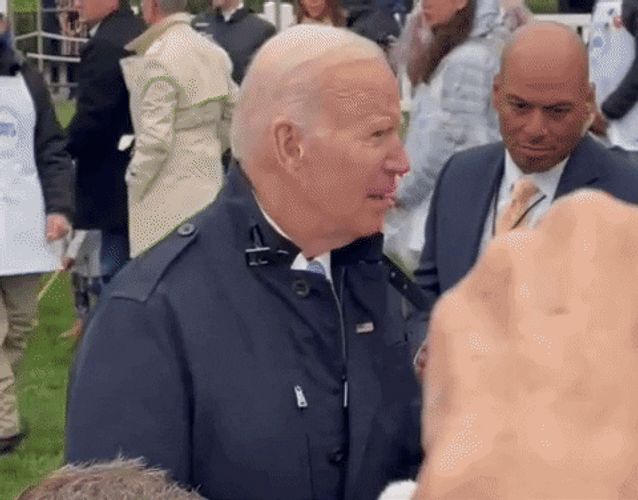 President Joe Biden Scared Of Easter Bunny Mascot GIF