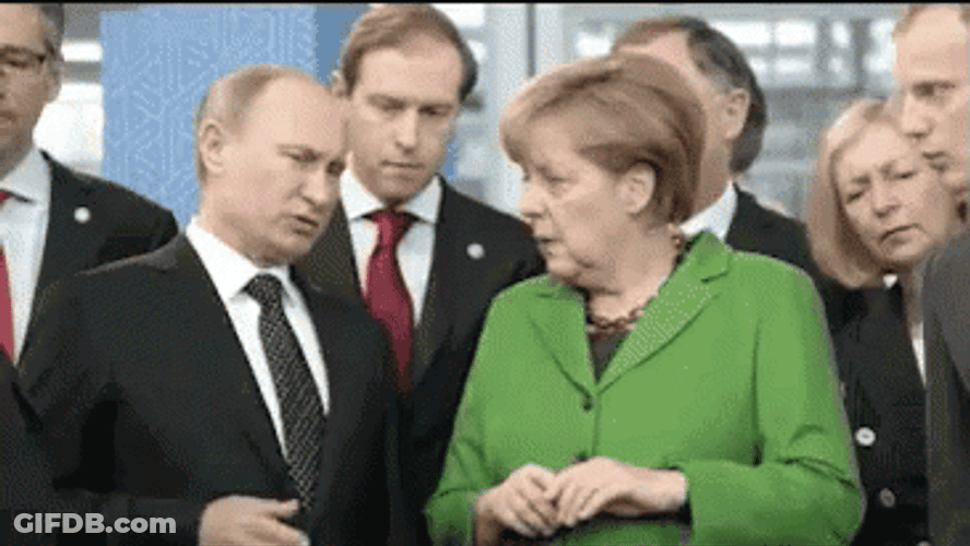 President Putin Talking To Chancellor Angela Merkel GIF