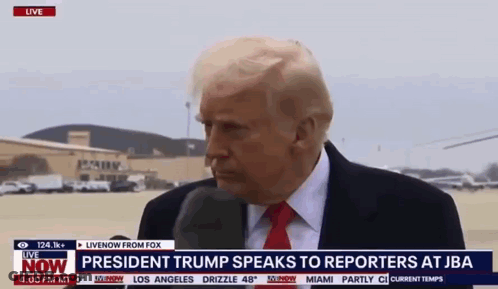 President Trump Speaks To Reporters At Jba Live GIF