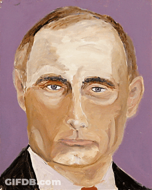 President Vladimir Putin Blinking Painted Image GIF