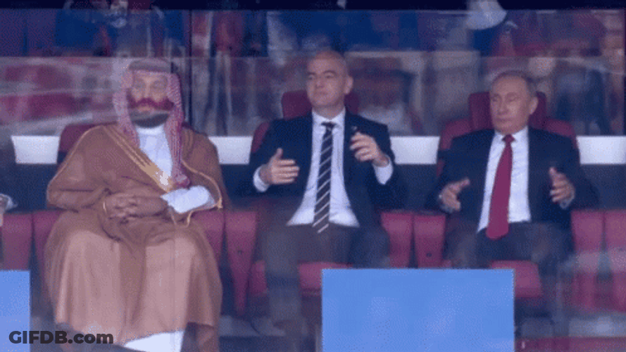 President Vladimir Putin Sitting With Two Men GIF