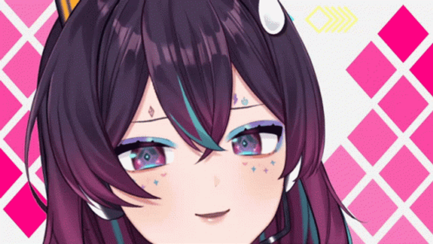 Pretty Anime Girl Blue Laser Eyes GIF