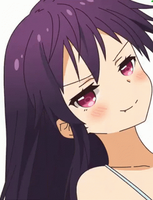 Pretty Anime Girl Fluttering Eyebrows GIF