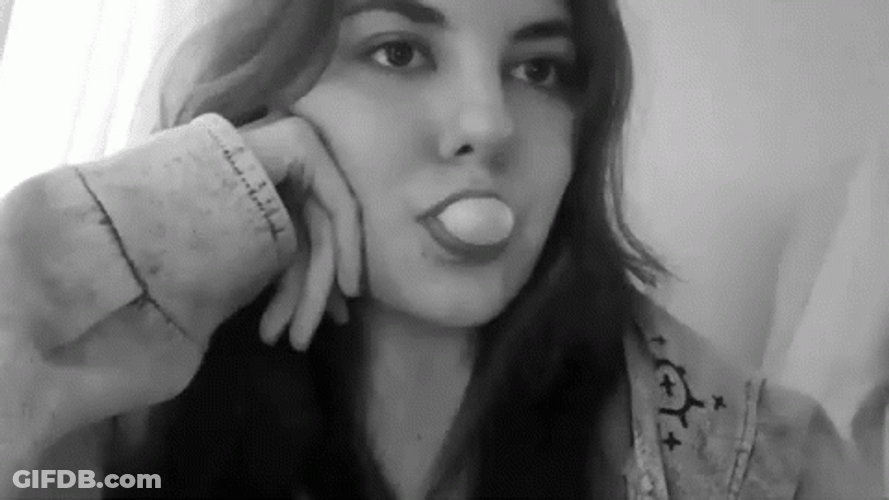 Pretty Girl Blowing Bubble Gum GIF