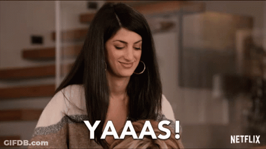 Pretty Girl Doing Yaaas Reaction GIF