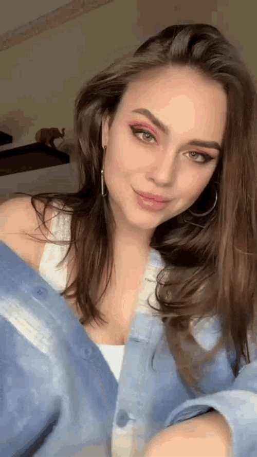 Pretty Girl Flirting Face GIF