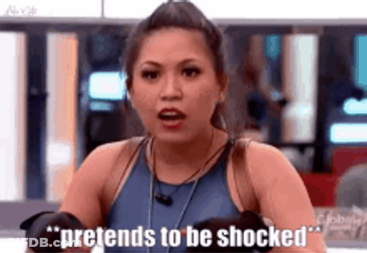 Pretty Lady Pretends To Be Shocked GIF