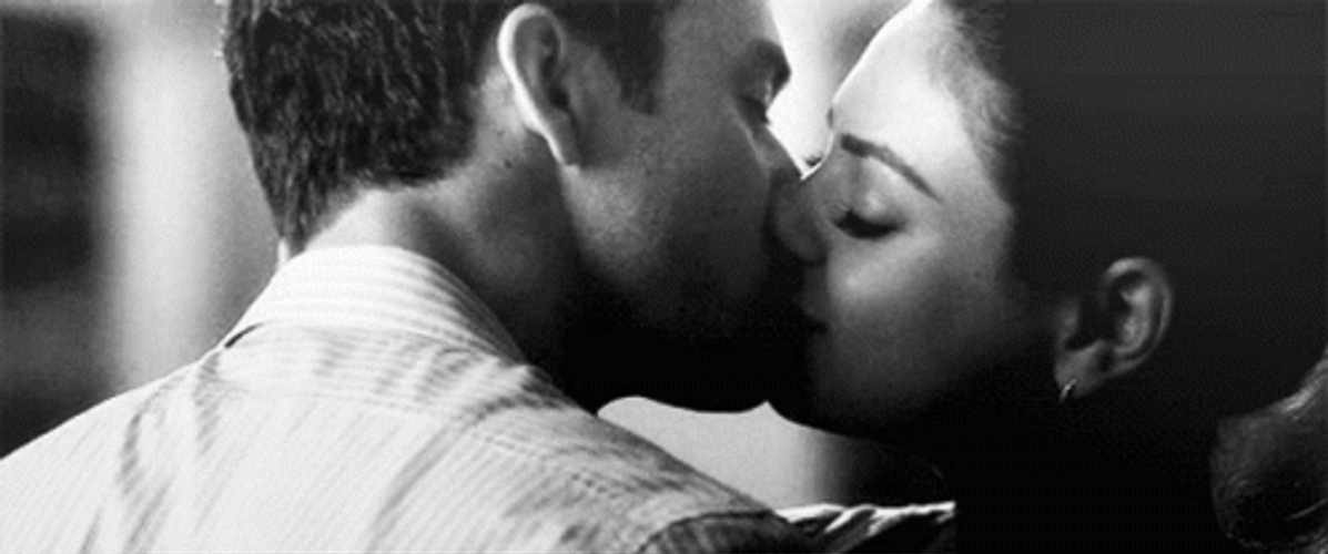 Pretty Mila Kunis Intense Hot Kiss GIF