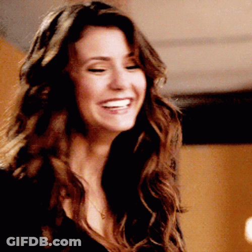 Pretty Nina Dobrev Laughing GIF